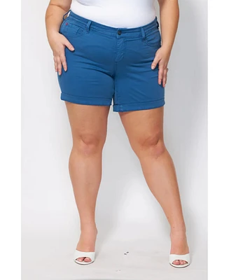 Slink Jeans Plus Denim Mid Rise Shorts