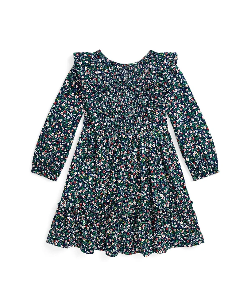 Polo Ralph Lauren Toddler and Little Girls Floral Smocked Cotton Jersey Dress