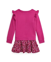 Polo Ralph Lauren Toddler and Little Girls Floral Poplin-Skirt Fleece Dress