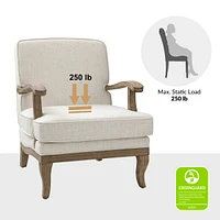 Rinaldo Wooden Upholstered Armchair with Legs