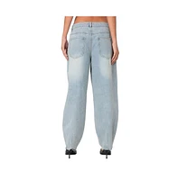 Edikted Women's Balloon Washed Low Rise Jeans