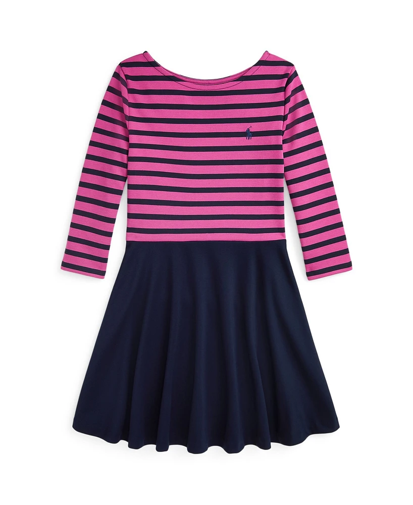 Polo Ralph Lauren Big Girls Striped Ponte Dress