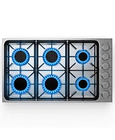 Sugift Inch Gas Cooktop with Powerful Burners and Abs Knobs