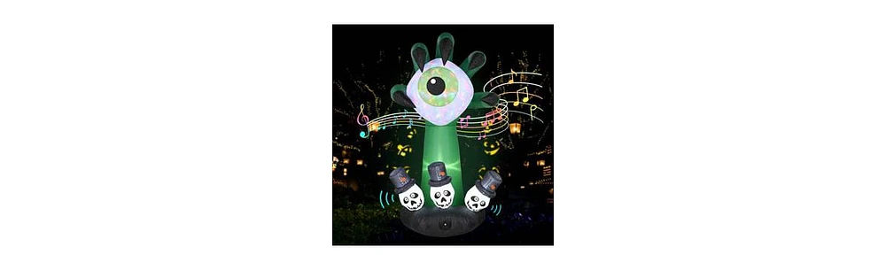 Yescom 6FT Halloween Inflatables Outdoor Decoration,Blowup Yard Monster Hand Eyeball Led Lights