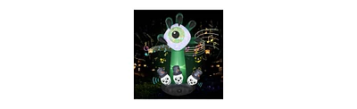 Yescom 6FT Halloween Inflatables Outdoor Decoration,Blowup Yard Monster Hand Eyeball Led Lights 2024