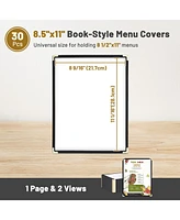 Yescom WeChef 30 Packs Restaurant Menu Covers 8.5 x 11 Single Page 1 Page 2 Views Black