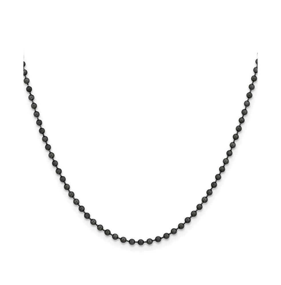 Chisel Stainless Steel Antiqued 2.4mm Beaded Ball Chain Necklace