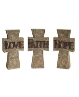 Slickblue Stone Tabletop Sentiment Cross (Set of 3)