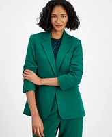 Bar Iii Women's Textured Crepe One-Button Blazer, Created for Macy's