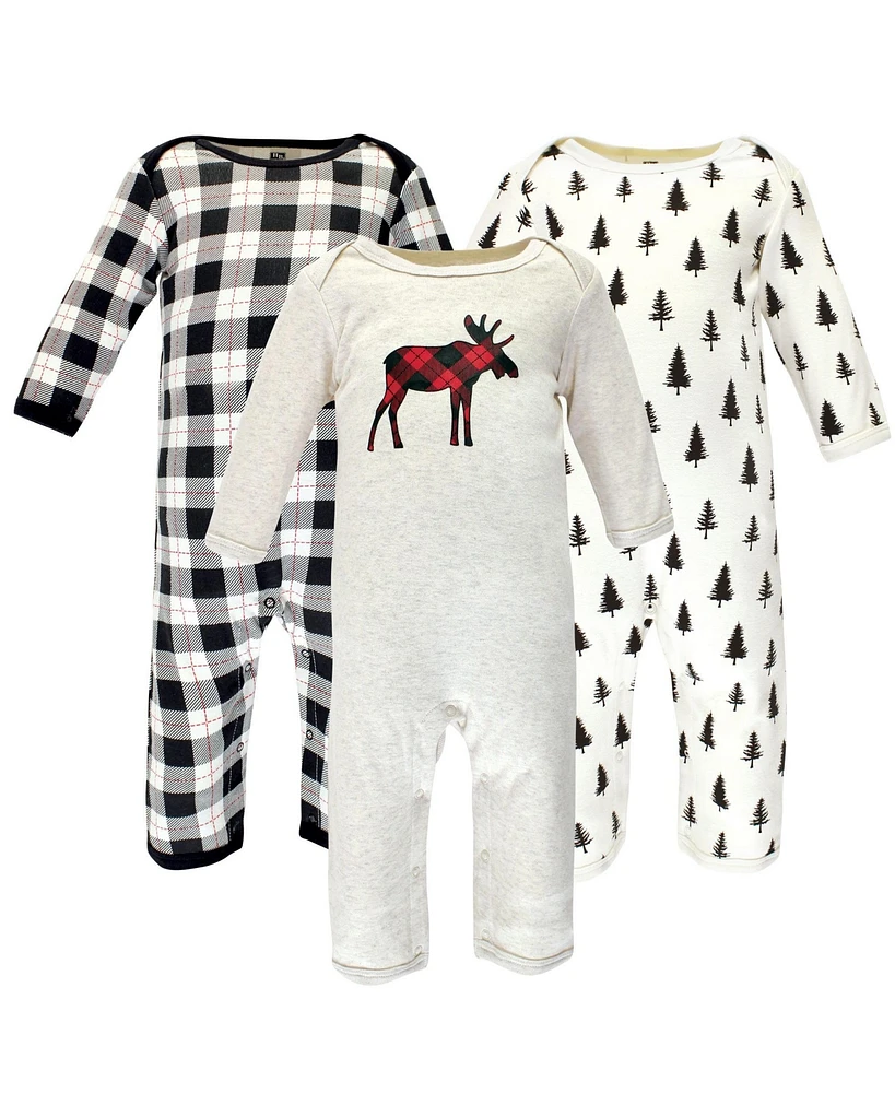Hudson Baby Boys Cotton Coveralls, Train, 3-6 Months