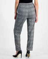 Ak Anne Klein Petite Plaid Pull-On Pants