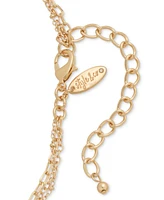 Style & Co Gold-Tone Bead,Dangle, & Hammered Pendant Layered Necklace, 17 + 3" extender, Created for Macy's