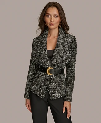 Donna Karan Women's Belted Tweed Blazer