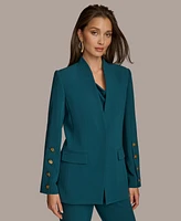 Donna Karan Women's Collarless Button Sleeve Blazer