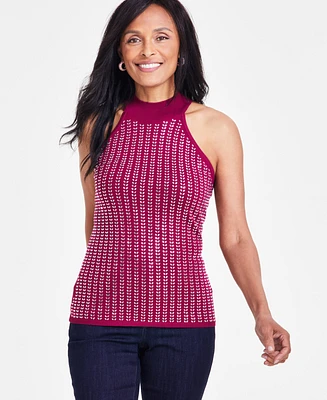 I.n.c. International Concepts Women's Embellished Sleeveless Halter Sweater, Created for Macy's