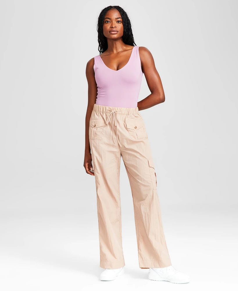 And Now This Women's High-Waisted Wide-Leg Cargo Pants, Created for Macy's