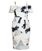 City Chic Women's Cream Floral Dress