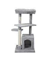 Streamdale Furniture Multi-Tier Cat Tree with Comfortable Cushions and Playful Hanging Toy