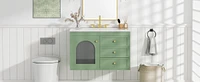 Streamdale Furniture 30in Sophisticated Wall-Mounted Bathroom Vanity with Ceramic Sink