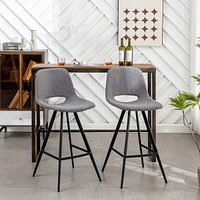 Fabric Kitchen 28.25" Counter Height Stools, Set of 2, Gray