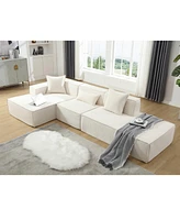 Streamdale Furniture Modern Sectional Sofa with 2 Pillows and 1 Waist Pillow