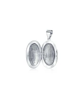 Bling Jewelry carved Floral Leaf Photo Oval Shape Lockets For Women That Hold Pictures Silver Locket Necklace Pendant