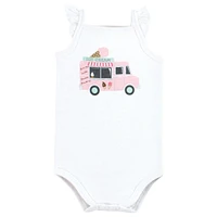 Hudson Baby Girls Cotton Sleeveless Bodysuits Ice Cream Truck