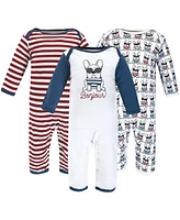 Baby Boys Cotton Coveralls, Pack of 3