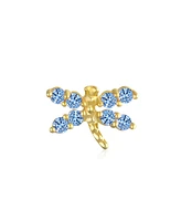 Bling Jewelry Tiny 14K Gold London Blue Helix Cartilage Ear Lobe Piercing Daith Dragonfly Firefly Butterfly 1 Piece Stud Earring For Women Screw back