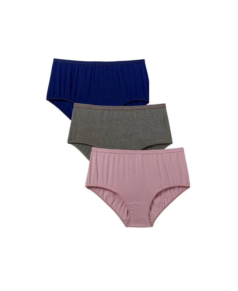 Comfort Choice Women's Plus 3-Pack Odor Control Brief