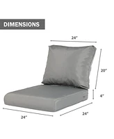 Aoodor Outdoor Chair Cushions Set of 2, 24"x24", Water Resistant Outdoor Deep Seat Cushions with Handle & Adjustable Straps.