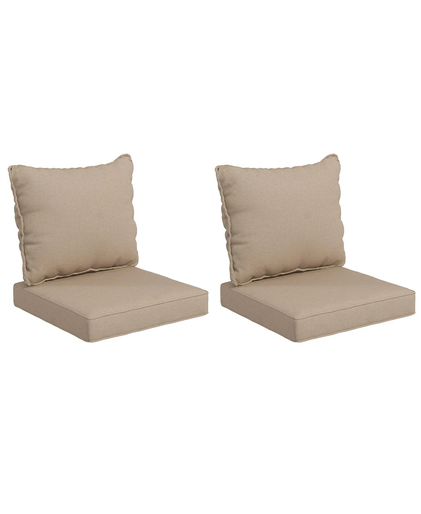 Outsunny 4 Outdoor Chair Cushions with Seat & Backrest,