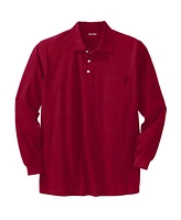 KingSize Big & Tall Long Sleeve Shrink-Less Pique Polo