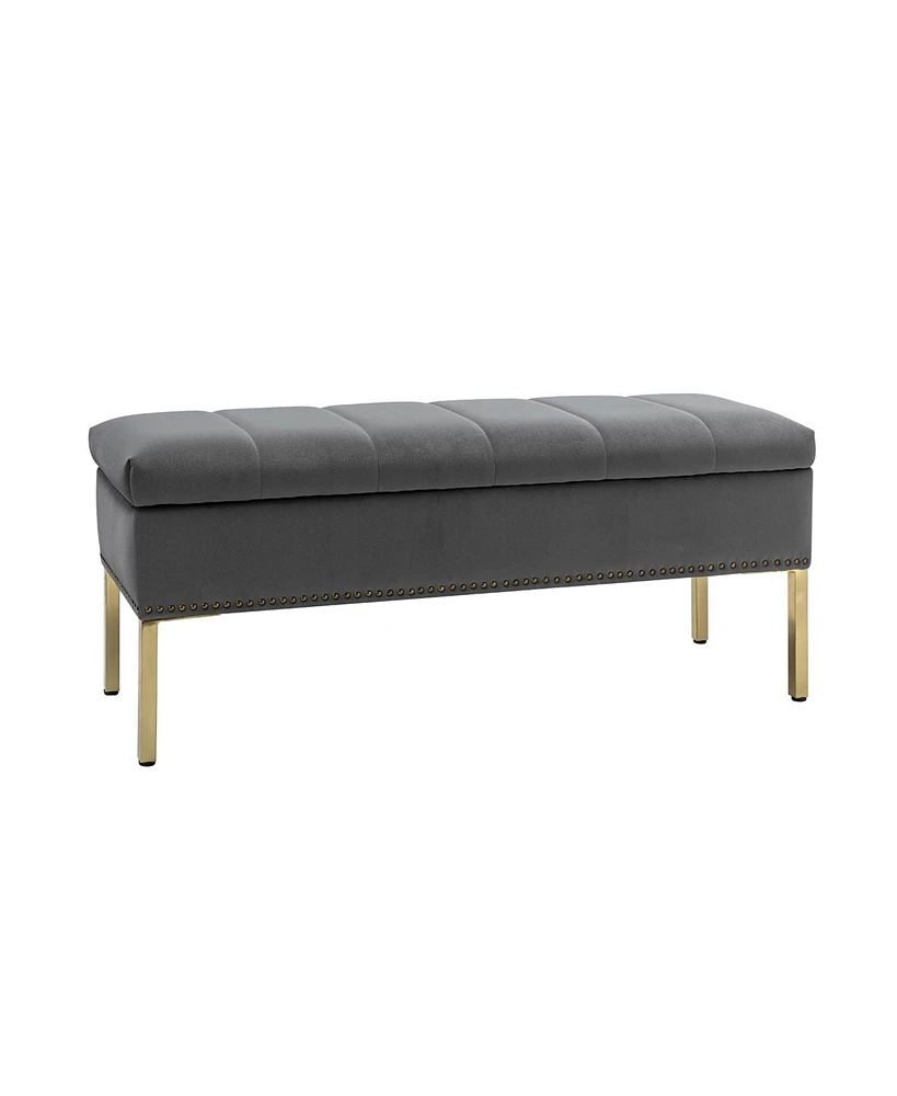 Hulala Home Egmont Modern Upholstered Flip Top Storage Bench