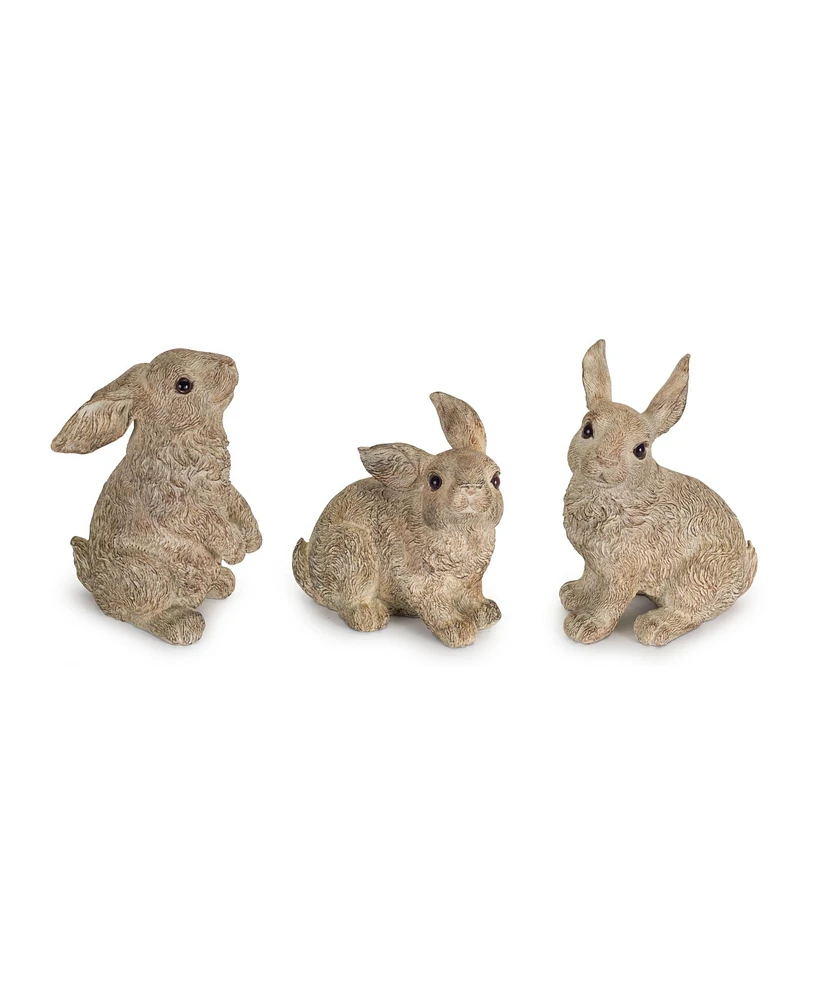 Slickblue Stone Garden Rabbit Figurine (Set of 3)