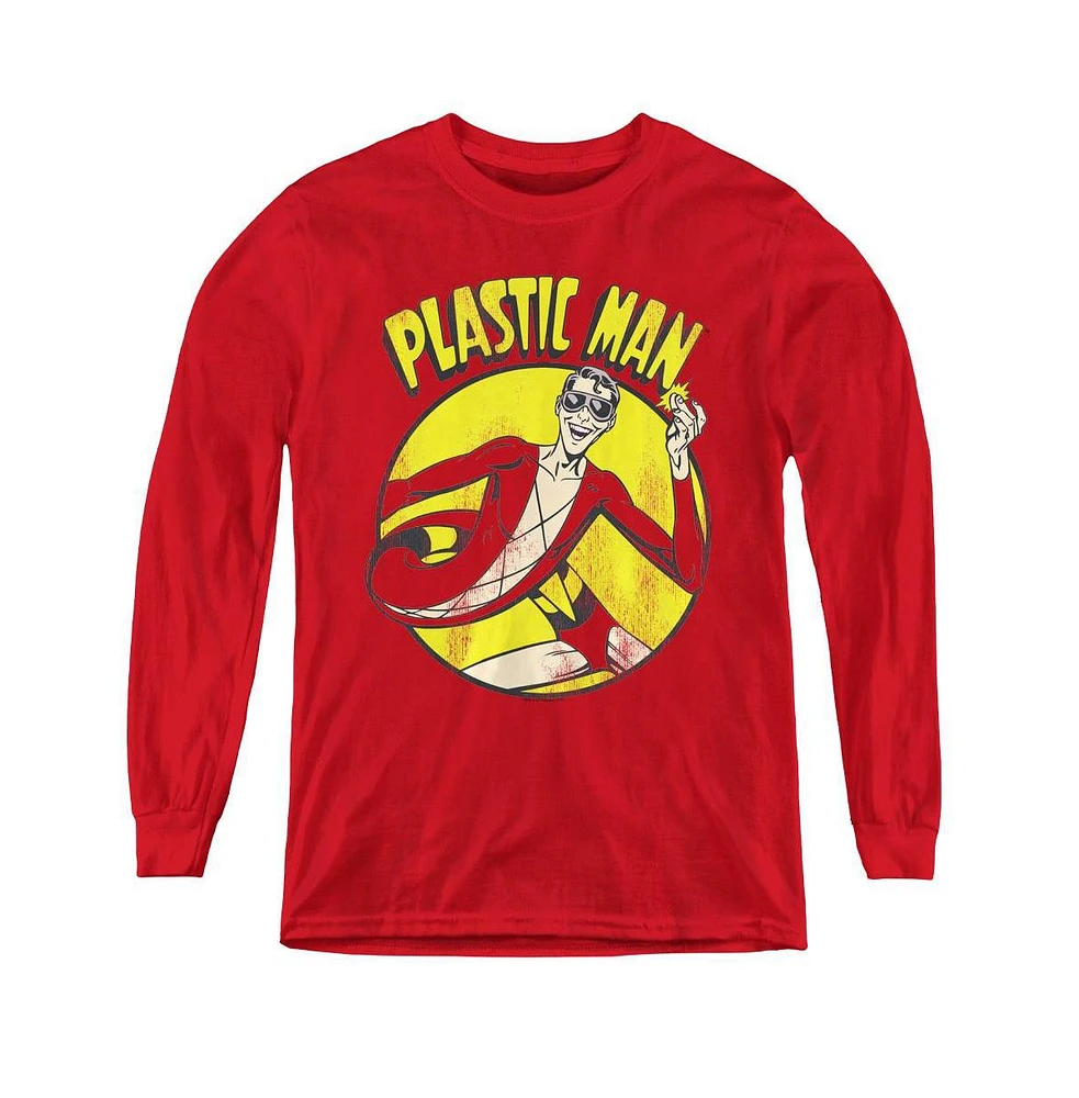 Dc Comics Boys Youth Plastic Man Long Sleeve Sweatshirts