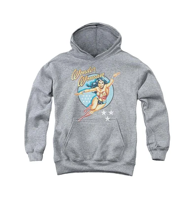 Dc Comics Boys Youth Wonder Woman Vintage Pull Over Hoodie / Hooded Sweatshirt