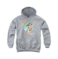 Dc Comics Boys Youth Wonder Woman Vintage Pull Over Hoodie / Hooded Sweatshirt