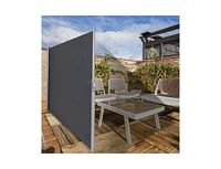 Slickblue 118.5 x 63 Inch Patio Retractable Folding Side Awning Screen Privacy Divider