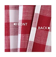 Caromio Yarn-Dyed Buffalo Plaid Kitchen Tier Window Curtain Pair