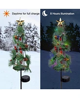 Maggift 2-Pack Christmas Solar Stake Lights Garden Decor