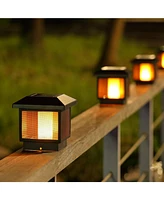 Maggift 2 Pack Solar Flame Post Lights