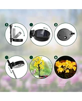 Maggift 4-Pack Solar Flower Lights Outdoor Garden Stake Lights Halloween Christmas Decor