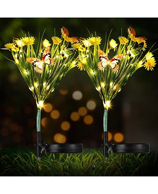 Maggift Solar Flower Lights: 20 Led Butterfly - 2 Pack