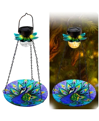 Maggift Solar Bird Bath Feeder with Led Light