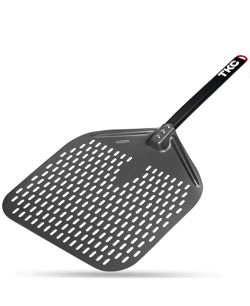 The Kitchen Chef Tkc Perforated Pizza Peel - 12" Metal Pizza Turner, Indoor & Outdoor Use, Durable and Heat