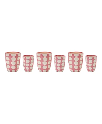 Slickblue Set of 6 Polka Dot Vase Planters for Playful Indoor and Outdoor Decor