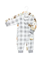 Hudson Baby Baby Boys Hudson Unisex Fleece Jumpsuits, Coveralls, and Playsuits, Woodland, 6-9 Months