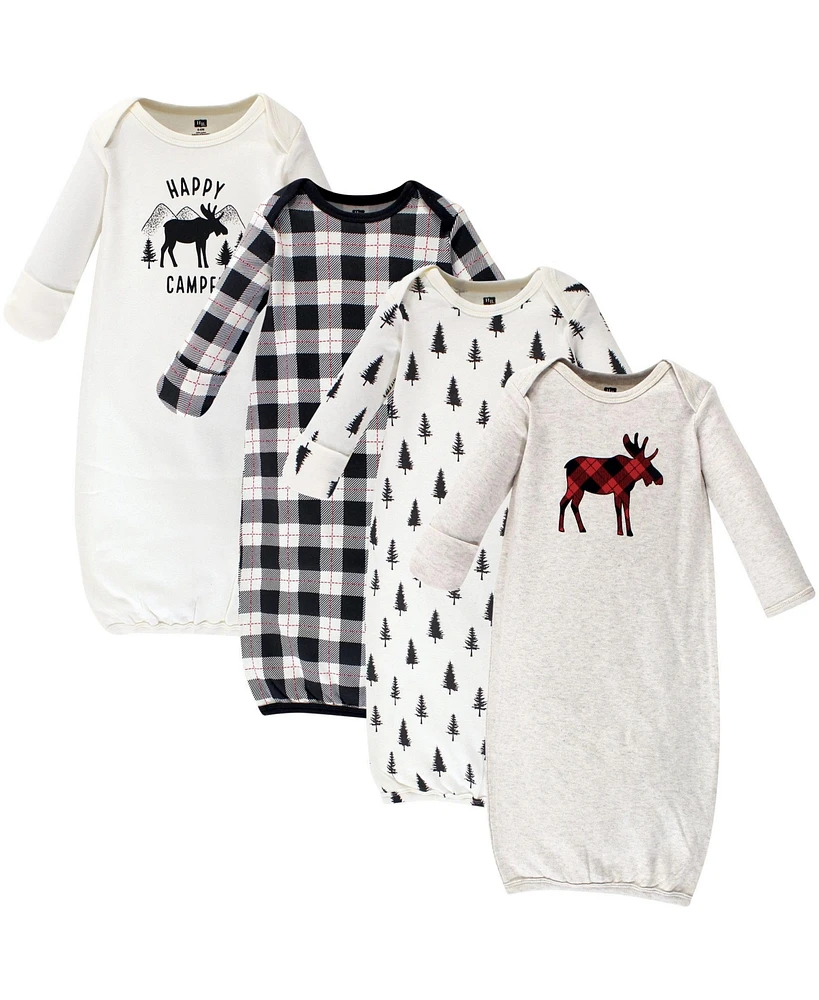 Hudson Baby Baby Boys Cotton Gowns, Moose, Preemie/Newborn