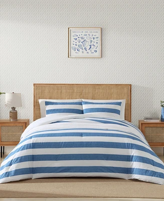 Closeout! Tommy Bahama Home Awning Stripe 3 Piece Comforter Set, King